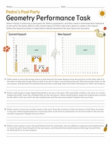 Pedro's Pool Party: Geometry Performance Task