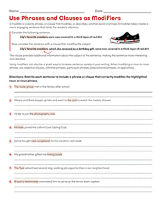 Use Phrases and Clauses as Modifiers