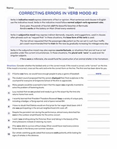 Correcting Errors in Verb Mood #2