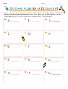 Rational Numbers as Decimals #1