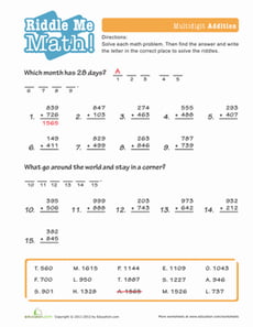 Math Riddles: Addition #5