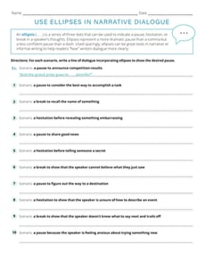 Use Ellipses in Narrative Dialogue