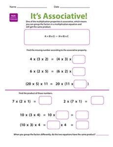Properties of Multiplication: Associative