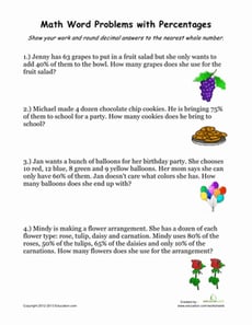Percentage Word Problems #2