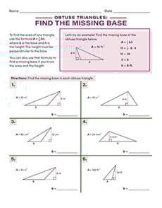 Obtuse Triangles: Find the Missing Base