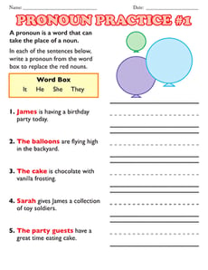 Pronoun Practice #1