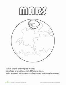 Mars Coloring Page