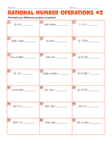 Rational Number Operations #2