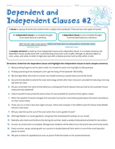 Dependent and Independent Clauses #2