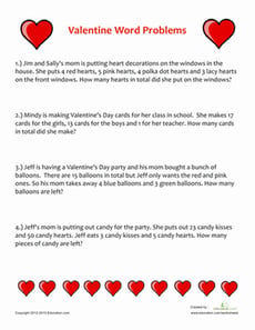 Valentine Word Problems
