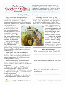 Reading Comprehension: Dr. Dolittle