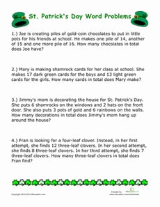 St. Patrick's Day Word Problems