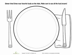 Dinner Plate Coloring Page