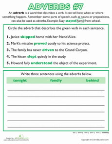 Adverbs Practice #7