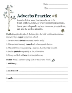 Adverbs Practice #8