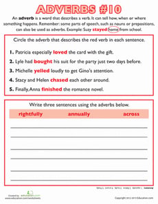 Adverbs Practice #10