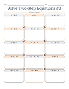 Solve Two-Step Equations #3