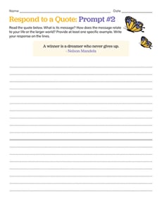 Respond to a Quote: Prompt #2