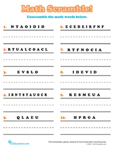 Math Word Scramble