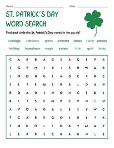 St. Patrick's Day Word Search