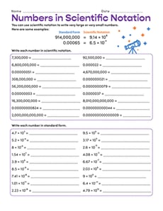 Numbers in Scientific Notation