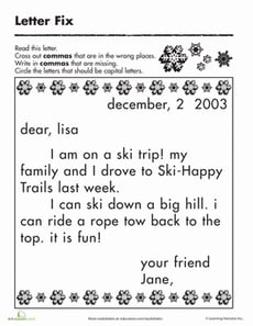 Fix the Letter: Commas and Capitalization