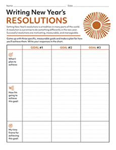 Writing New Year’s Resolutions