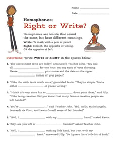 Homophones: Write or Right?