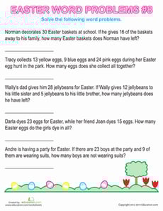 Easter Word Problems #8
