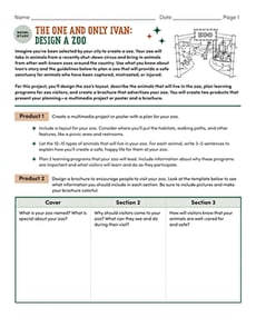 Novel Study: The One and Only Ivan: Design a Zoo