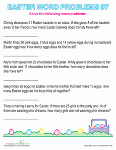 Easter Word Problems #7