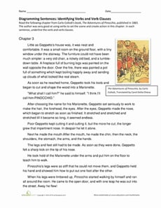 Identifying Verbs: Pinocchio