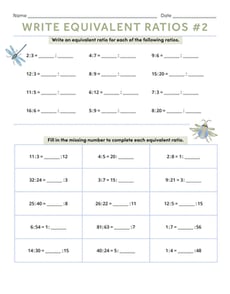 Write Equivalent Ratios #2