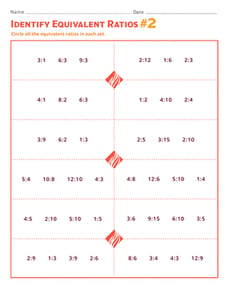 Identify Equivalent Ratios #2