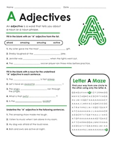 "A" Adjectives