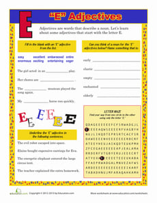 "E" Adjectives