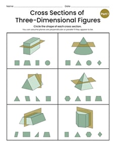Cross Sections of Three-Dimensional Figures: Part 1