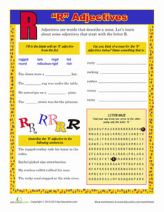 "R" Adjectives