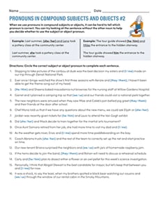 Pronouns in Compound Subjects and Objects #2