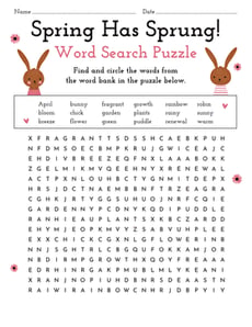 Spring Has Sprung! Word Search Puzzle