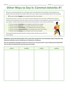 Other Ways to Say It: Common Adverbs #1