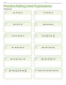 Practice Adding Linear Expressions