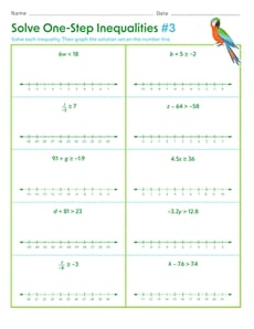 Solve One-Step Inequalities #3