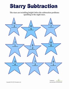 Simple Subtraction Problems #1