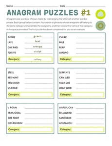Anagram Puzzles #1