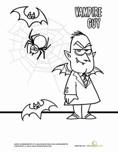 Vampire Guy Coloring Page