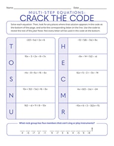 Multi-Step Equations: Crack the Code