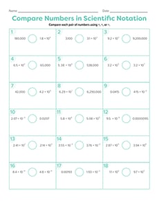 Compare Numbers in Scientific Notation
