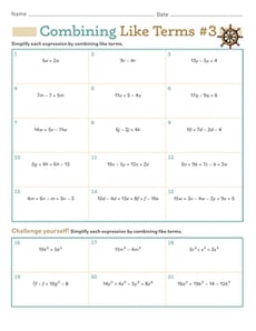 Combining Like Terms #3