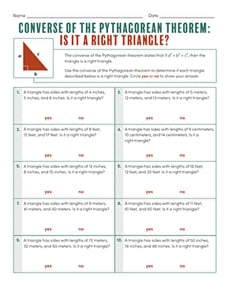 Converse of the Pythagorean Theorem: Is It a Right Triangle?